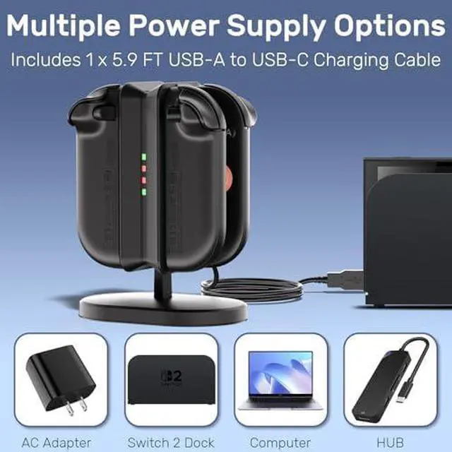 Alt view image 4 of 7 - Switch 2 Expansion Dock (with Ethernet Port), Supporting 4K@120Hz/PD 100W/USB 3.0 Ports, paired with the Switch 2 Joy-Con Charging Dock (Oval), Compatible with Joy-Con 2 Console Accessories.