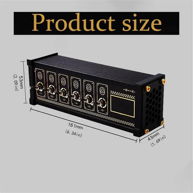 Alt view image 7 of 7 - 6 Ports USB Switcher, Retro USB C Hub Docking Station with Independent Control Buttons, Plug and Play for Data Transmission, Supports Low Power Devices, Phones, Tablets