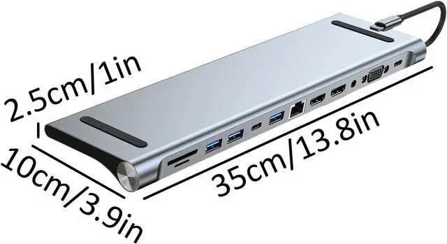 Alt view image 6 of 7 - USB C Docking Station Multiport Expansion Device with RJ45 4K Output Laptop Stand USB C Adapter Dock Multiport