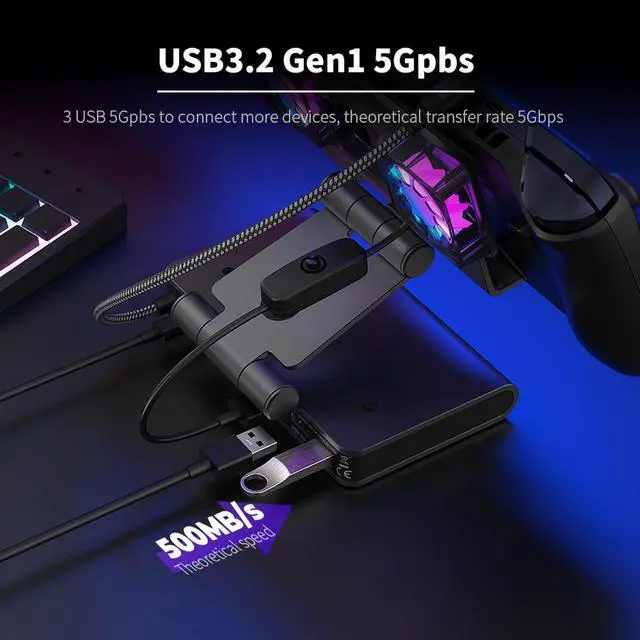 Alt view image 2 of 7 - Docking Station for ROG Ally X for Steam Deck, for MSI Claw, for Legion Go with Dual Fans 4K 144Hz HDMI 2.1 100W PD USB 3.2 Gigabit Ethernet Adjustable Stand (Without Lights)