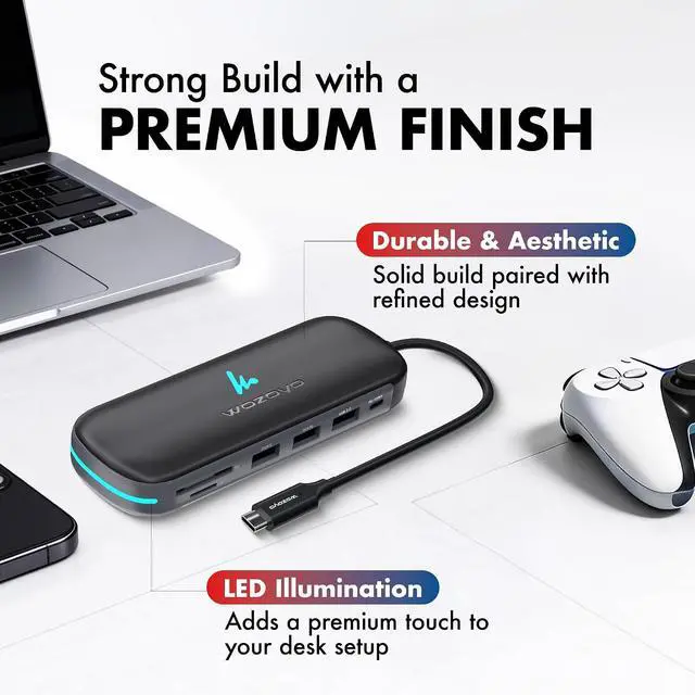 Alt view image 5 of 7 - Type C 10 in 1 Wozoyo Docking Station with 2XUSB 5Gbps, Dual 4K HDMI, VGA, Gigabit Ethernet, USB 2.0, SD & TF, PD 100W, Compatible with Thunderbolt 4, macOS, Windows, Android & iOS