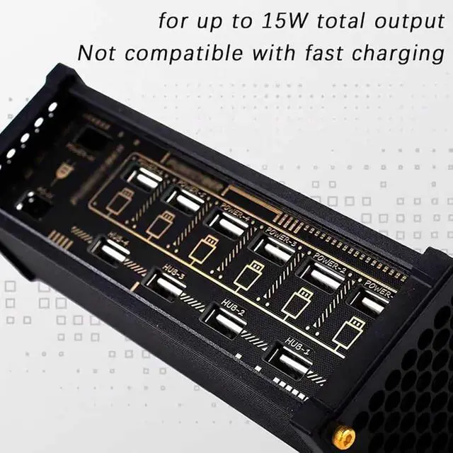 Alt view image 2 of 7 - 6-Ports Independent Switch USB Docking Station, USB Splitter with Button Switch, Data Transmission, Led Indicator for Pc Mod Setup, Home Desk