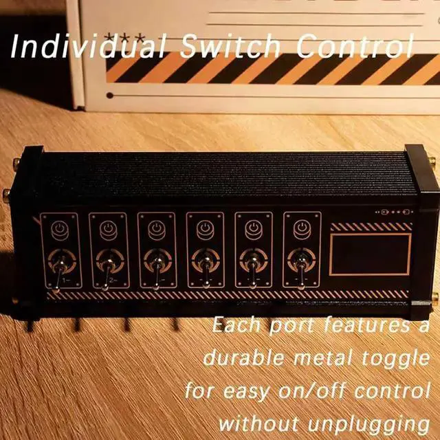 Alt view image 5 of 7 - 6-Ports Independent Switch USB Docking Station, USB Splitter with Button Switch, Data Transmission, Led Indicator for Pc Mod Setup, Home Desk