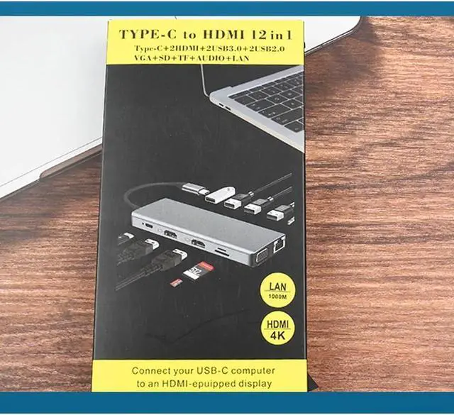 Alt view image 6 of 6 - Daguys WS-04 12-in-1 Type-C Notebook Multi-Function Docking Station