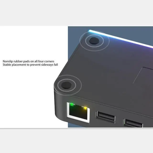 Alt view image 4 of 7 - 6 in 1 USB C Docking Station with RGB Light for Steam Deck and ROG Ally, 4K 60Hz Output for Games, Aluminum Alloy and ABS, Organize Your Desk
