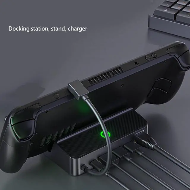 Alt view image 5 of 7 - 6 in 1 USB C Docking Station with RGB Light for Steam Deck and ROG Ally, 4K 60Hz Output for Games, Aluminum Alloy and ABS, Organize Your Desk