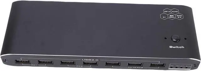Main image of Type C KVM Switcher, 2 Laptops KVM Docking Station Share 1 Screen Docking Station 100W RJ45 Port Extended Display for Home Office & Gaming