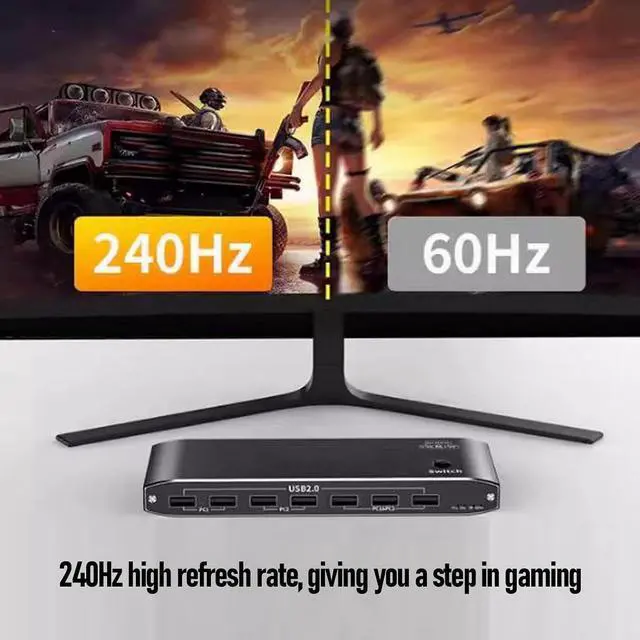 Alt view image 4 of 7 - Type C KVM Switcher, 2 Laptops KVM Docking Station Share 1 Screen Docking Station 100W RJ45 Port Extended Display for Home Office & Gaming