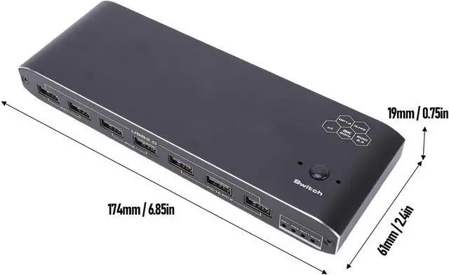 Alt view image 2 of 7 - Type C KVM Switcher, 2 Laptops KVM Docking Station Share 1 Screen Docking Station 100W RJ45 Port Extended Display for Home Office & Gaming