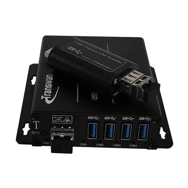 Alt view image 2 of 6 - 4 Ports USB 3.0/2.0/1.1 over Fiber Optic Extender to 250 Meters (820 FT) Single-Mode Fiber, USB 3.2 Gen 1 (5 Gbps Speed), Backward Compatible with USB 2.0/1.1 (BY-USB-327SF-BM (over 1 Core Fiber))