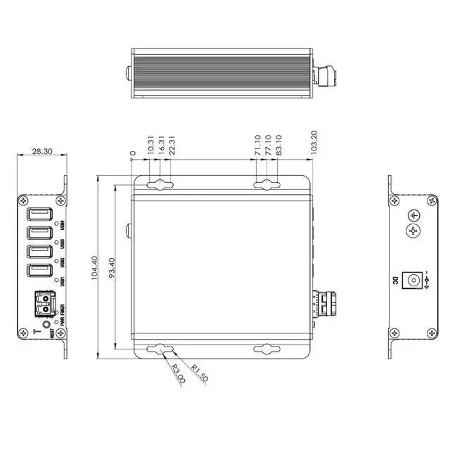 Alt view image 4 of 6 - 4 Ports USB 3.0/2.0/1.1 over Fiber Optic Extender to 250 Meters (820 FT) Single-Mode Fiber, USB 3.2 Gen 1 (5 Gbps Speed), Backward Compatible with USB 2.0/1.1 (BY-USB-327SF-BM (over 1 Core Fiber))