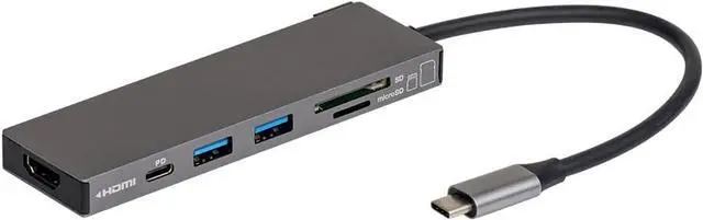 Main image of Digio2 PD Compatible USB Type-C Aluminum Docking Station 15cm Gray Z8789