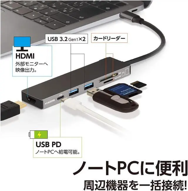 Alt view image 2 of 5 - Digio2 PD Compatible USB Type-C Aluminum Docking Station 15cm Gray Z8789