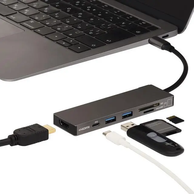 Alt view image 5 of 5 - Digio2 PD Compatible USB Type-C Aluminum Docking Station 15cm Gray Z8789