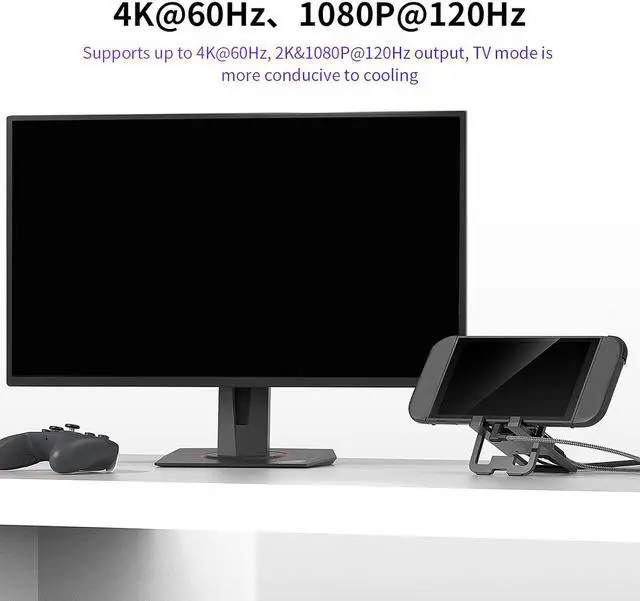 Alt view image 3 of 7 - Foldable Gaming Docking Station with Multiple Port Output Adjustable Game Console Stand for Home Game Console Docking Station