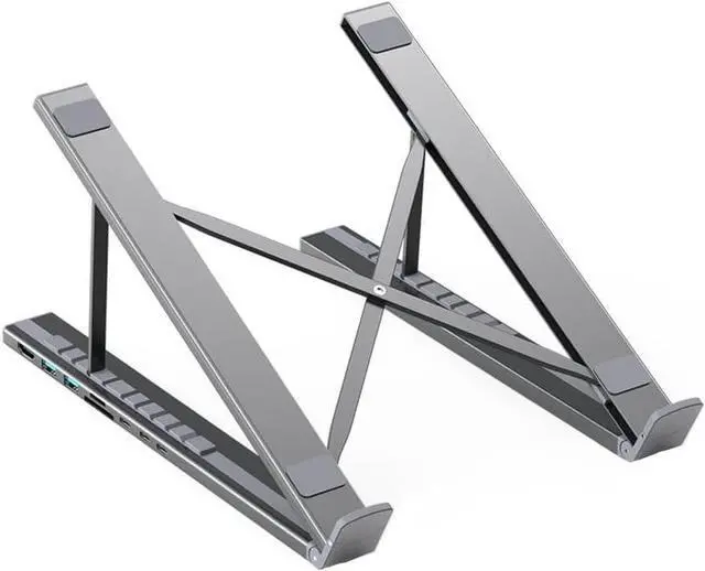 Main image of 8-in-1 USB C Docking Station with Ergonomic Stand, Multiport Adapter, USB Ports & Tablet Holder for Home Office, Remote Work, Gaming & Travel