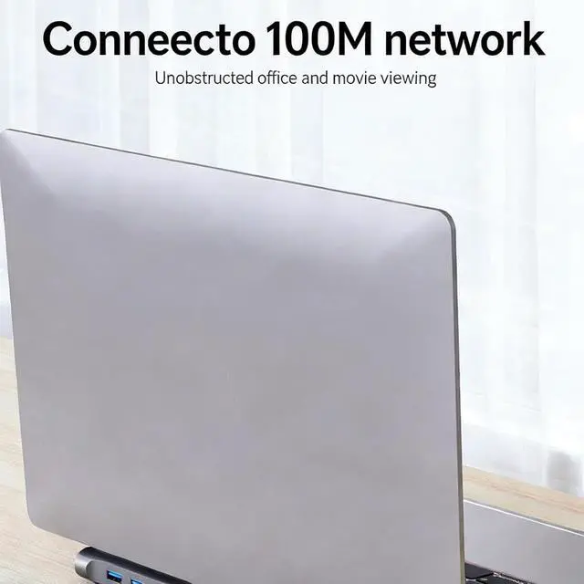 Alt view image 3 of 7 - Aluminum 12 in 1 Type C Dock USB3.0 USB2.0 Splitter Multiport Adapter 4K RJ45 HDTV Expansion Device for Laptop Ethernet USB C Center