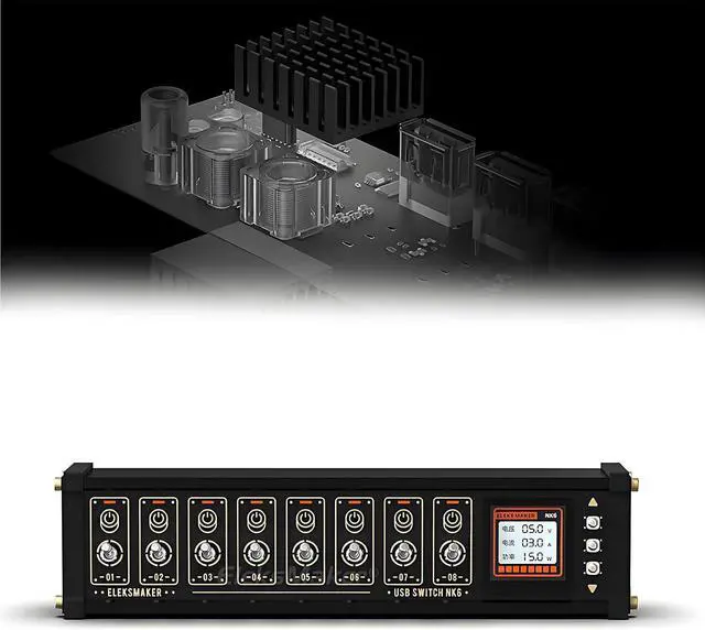 Main image of 8 Port USB Expansion Dock, 8 Ports USB C Splitter, with 1.54 Inch IPS High Definition Color Screen,10 Levels Brightness Adjustment, Voice Control Function, for Phones, Tablets, and Gadgets