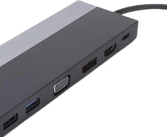 Alt view image 6 of 7 - USB C Docking Station, 12 in 1 Aluminum Hub with Triple Display DisplayPort VGA Gigabit Ethernet 100W Power Delivery USB 3 Card Reader for and Laptop