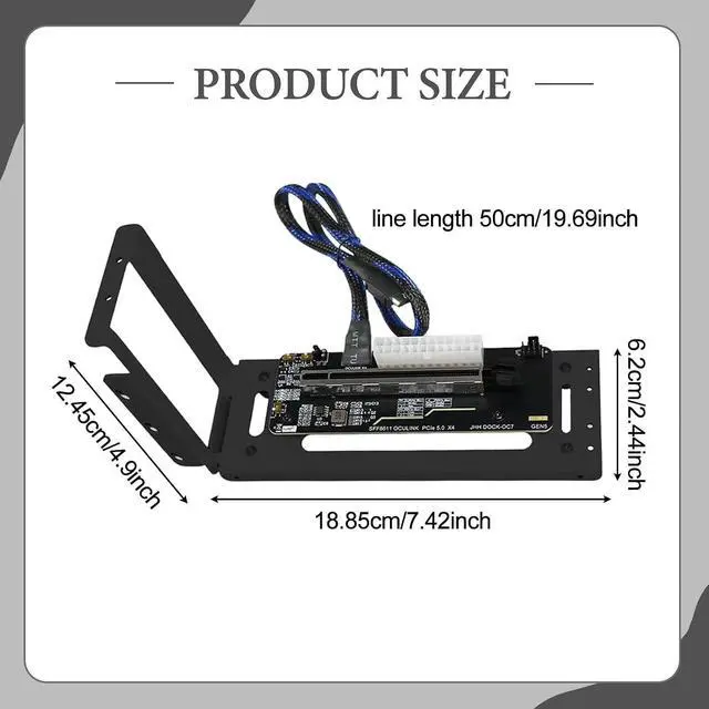 Alt view image 3 of 7 - External Graphics Card Dock, with Stand Bracket, Easy to Install, Supply, Versatile, Parts Adapter Bracket, Black
