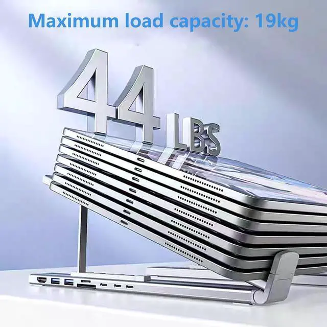 Alt view image 5 of 7 - Professional 9 Port Dock with Aluminum Body 2 Monitor and Foldable Stand for Tablets Portable Laptop Hubs with Gigabit Ethernet