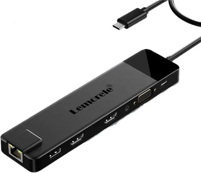 Main image of 4K USB Hub USB C to Dual HDMI VGA Gigabit Docking Station USB 3.0 VGA Adapter SD Card Readers for Windows(13-in-1 USB3.0)
