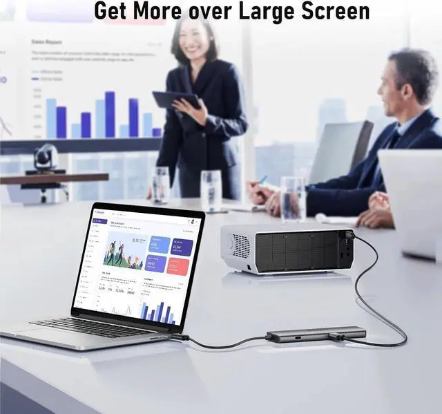 Alt view image 3 of 6 - TC73-PLUS USB hub 3.0 6-in-1ports Type C to 4K HDMI USB C Adapter Docking Station for Windows MacOS labtop Lenovo