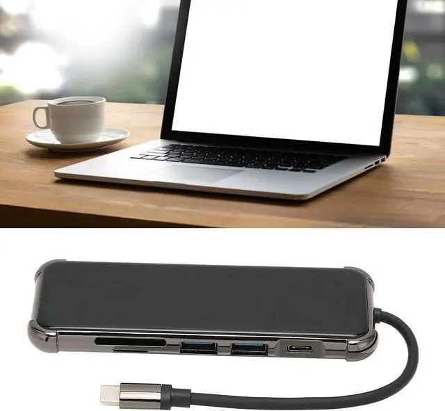 Alt view image 2 of 7 - 6 in 1 Multifunctional Expansion Dock, Portable Docking Station with 4K, USB3.0, USB2.0, PD Charging for Type C Computers, Laptops, Tablets Efficient Heat Dissipation,