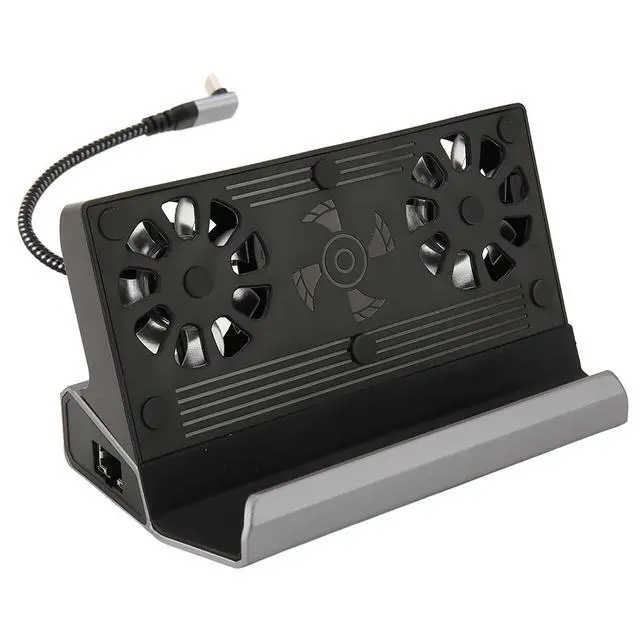 Alt view image 6 of 7 - Funien Docking Station 10 in 1 Dual Cooling Fan 4K At 60Hz 100W Charging for Rog Ally and, Aluminum Alloy
