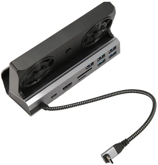 Alt view image 4 of 7 - Drfeify Rog Ally Docking Station 10 in 1 with Dual Cooling Fan for, 4K HD Multimedia Interface 100W Charging for Rog Ally And