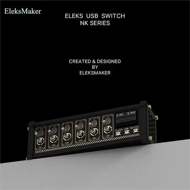 Alt view image 3 of 7 - Blockized USB Docking Station with Independent Control Button Switch, Retro Gold-Plated Creative Desk Gift (NK2 6-Switch USB)