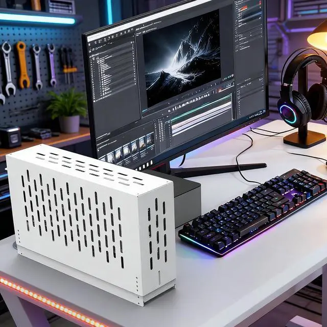 Alt view image 3 of 7 - Metal Frame GPU Dock Station Low Latency Graphics for Laptop Gaming Handheld Metal Housing Fast Speed Transfer Aluminum Gpu Dock