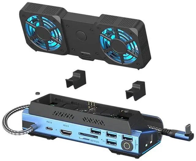 Main image of Yaregelun 10-in-1 Type-C Game Docking Station for Steam DeckROG Ally/Switch M.2 PCie Nvme Hard Disk Box,USB C HUB 4K60HZ Dual Fan
