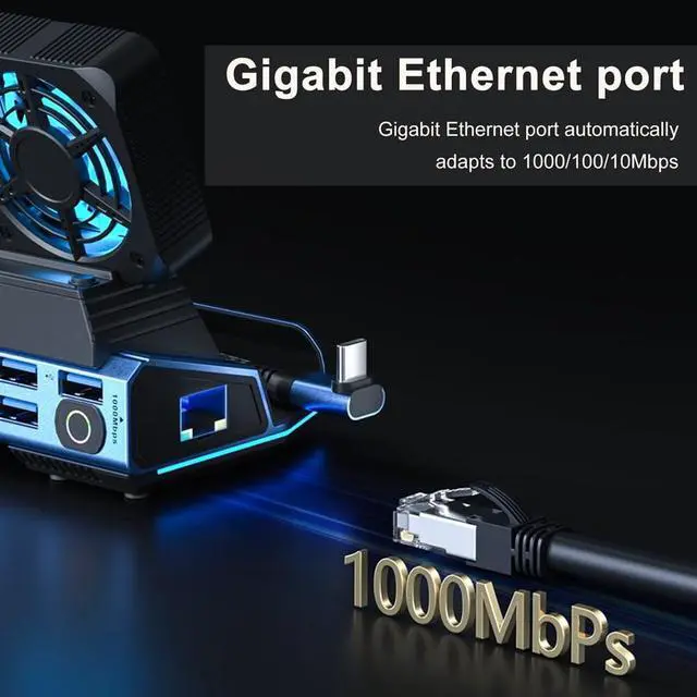 Alt view image 6 of 7 - Yaregelun 10-in-1 Type-C Game Docking Station for Steam DeckROG Ally/Switch M.2 PCie Nvme Hard Disk Box,USB C HUB 4K60HZ Dual Fan