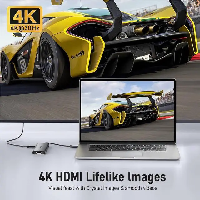 Alt view image 4 of 6 - TC73-PLUS USB hub 3.0 6-in-1ports Type C to 4K HDMI USB C Adapter Docking Station for Windows MacOS labtop Lenovo