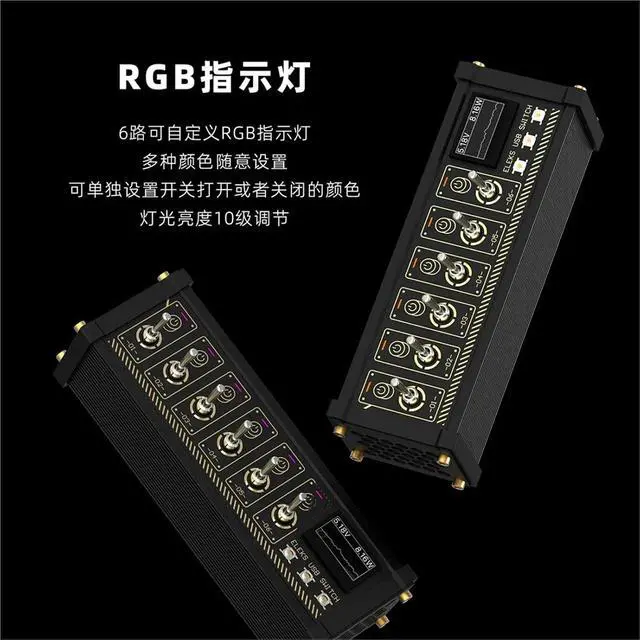 Alt view image 4 of 7 - Blockized USB Docking Station with Independent Control Button Switch, Retro Gold-Plated Creative Desk Gift (NK2 6-Switch USB)