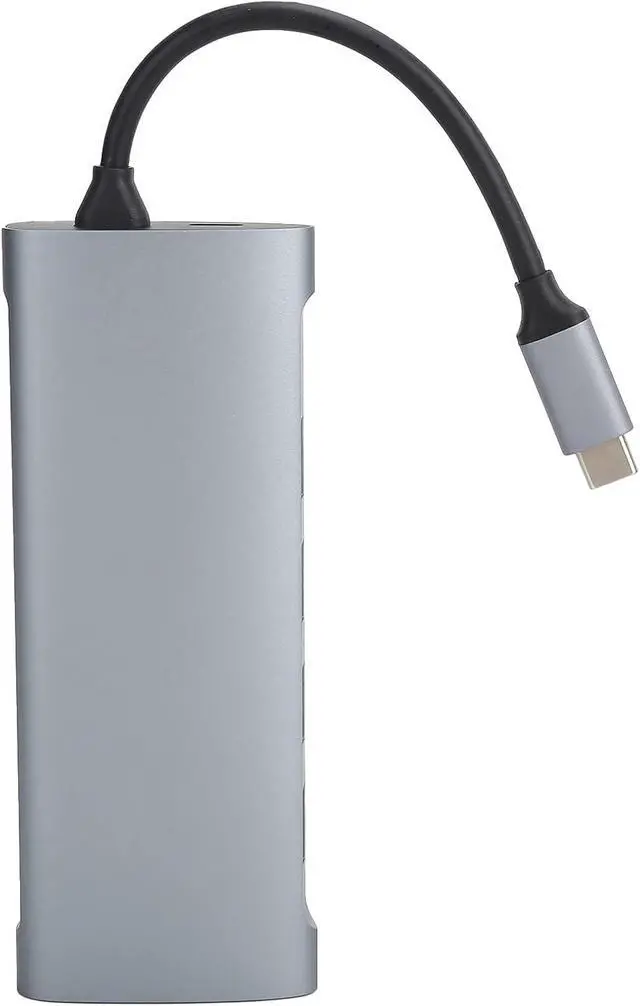 Alt view image 4 of 7 - 11 in 1 Type C Computer Docking Station, 4K at 60Hz Multimedia Hub, Supports OS X/, with Card Slot, Fast Charging, Gigabit Ethernet, USB Ports