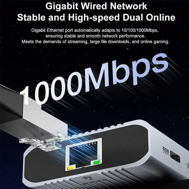 Alt view image 3 of 7 - Daguys HDMI 4K 60Hz Type-C 10 in 1 HUB Docking Station