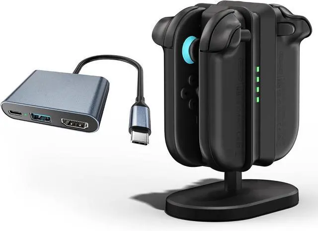Main image of Switch 2 Expansion Dock (Without Ethernet Port), Supporting 4K@120Hz/PD 100W/USB 3.0 Ports, paired with the Switch 2 Joy-Con Charging Dock (Oval), Compatible with Joy-Con 2 Console Accessories.