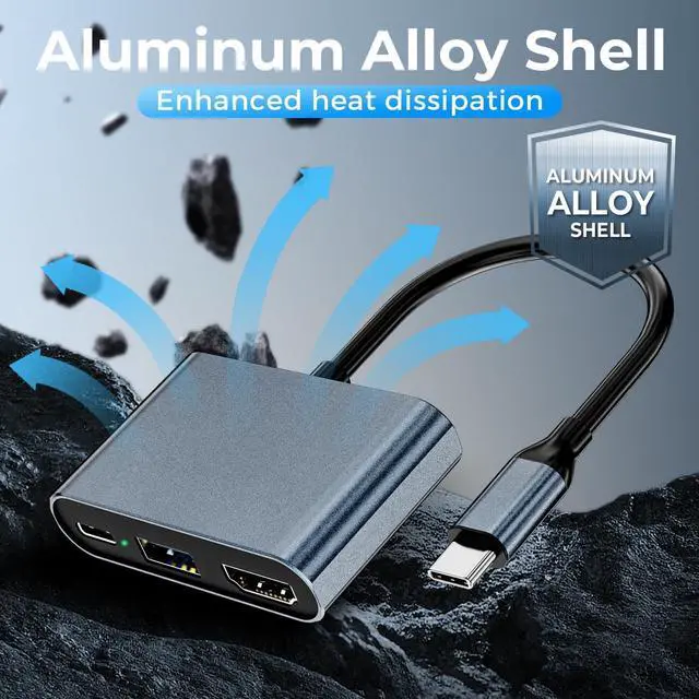 Alt view image 6 of 7 - Switch 2 Portable USB-C Dock (without Ethernet port), supports 4K@120Hz/PD 100W/USB ports, includes 20V/3A power adapter and HDMI cable, compatible with Switch/Steam Deck/ROG Xbox Ally X/Legion Go 1/2