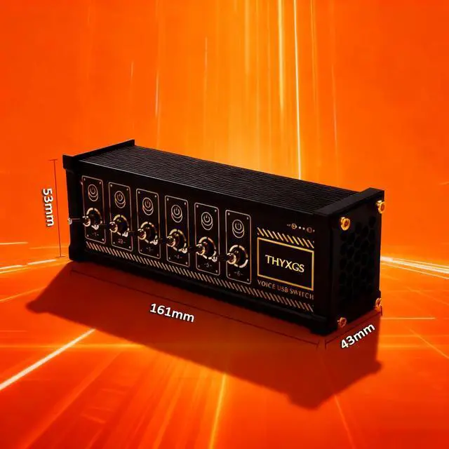 Alt view image 5 of 7 - 6 Port USB Switcher, Independent Control, USB Docking Station, Data Transmission, 9 USB Input Ports, Button Switch, Retro Gold Plating Table Setting, Share USB Devices, for Boyfriend Gift