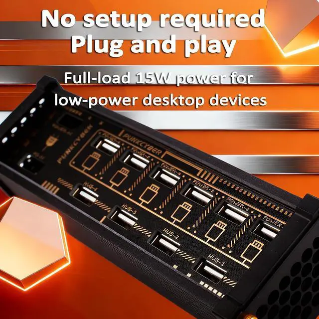 Alt view image 6 of 7 - 6 Port USB Switcher, Independent Control, USB Docking Station, Data Transmission, 9 USB Input Ports, Button Switch, Retro Gold Plating Table Setting, Share USB Devices, for Boyfriend Gift