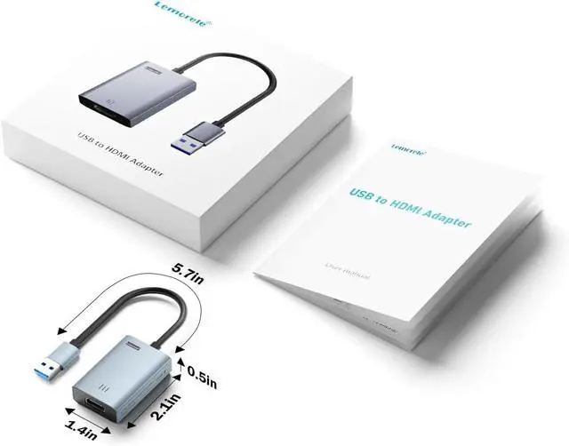 Alt view image 5 of 5 - USB to HDMI Adapter Compatible Converter 1080P USB Male to HDMI Female External Graphics Video Card Adapter Cable
