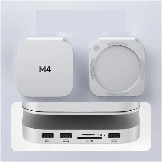 Alt view image 7 of 7 - USB C Hub with M.2 SSD Enclosure for Mac M4/M4 Pro Stand Type-C Docking Station Case USB3. Gen2 SD4.0 TF4(MC60)