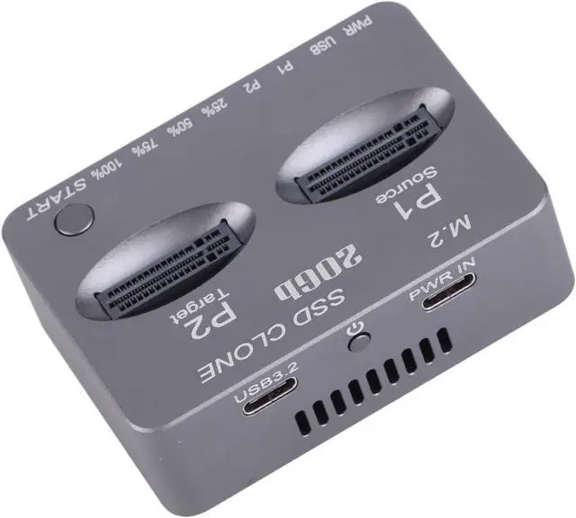 Alt view image 2 of 7 - ACAGALA M.2 NVMe Docking Station USB 3.2 Type C Gen2 X 20Gbps Dual Bay Offline Clone Docking Station