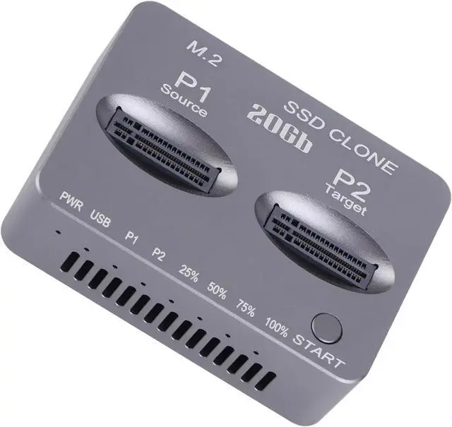 Alt view image 3 of 7 - ACAGALA M.2 NVMe Docking Station USB 3.2 Type C Gen2 X 20Gbps Dual Bay Offline Clone Docking Station