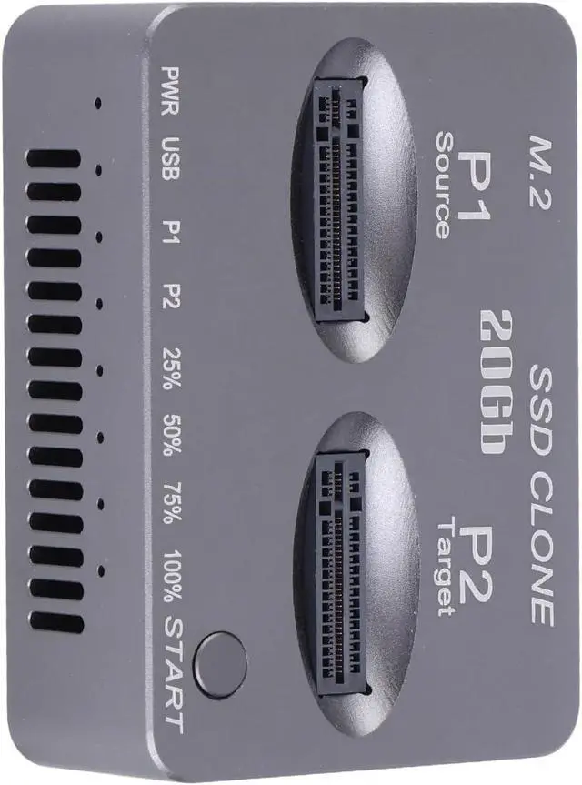 Alt view image 4 of 7 - ACAGALA M.2 NVMe Docking Station USB 3.2 Type C Gen2 X 20Gbps Dual Bay Offline Clone Docking Station
