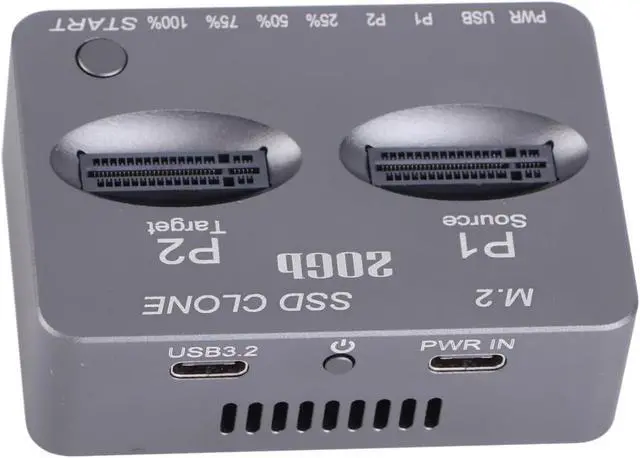 Alt view image 5 of 7 - ACAGALA M.2 NVMe Docking Station USB 3.2 Type C Gen2 X 20Gbps Dual Bay Offline Clone Docking Station