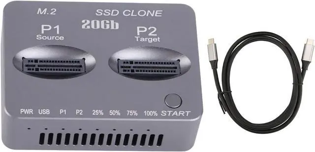 Alt view image 6 of 7 - ACAGALA M.2 NVMe Docking Station USB 3.2 Type C Gen2 X 20Gbps Dual Bay Offline Clone Docking Station