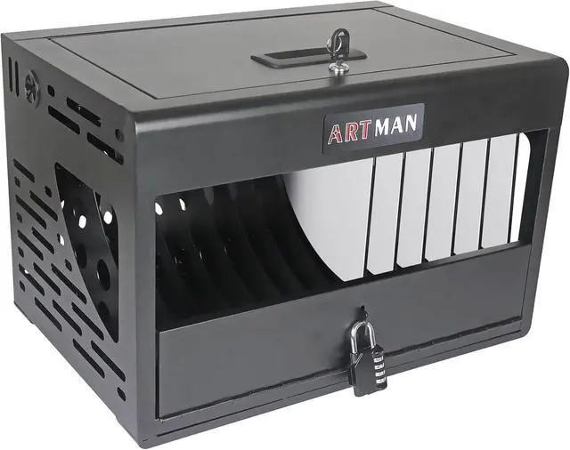Alt view image 6 of 7 - 16 Bay Locking Charging Station for Laptop Chromebook in Black Color Perfect for Educational and Corporate Settings